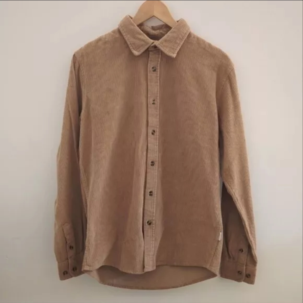 Peter Werth | Men's Tan Cape Ls Button Up Corduroy Long Sleeve Shirt